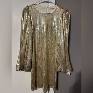 Listicle Shimmering Gold Sequin Dress